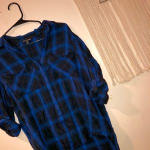 Express sSoft plaid button down oversized !